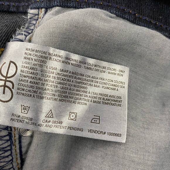 Sam Edelman Bay Flare Trouser Jeans Women 27 Blue Dark Wash High Rise Wide Leg - Picture 11 of 11